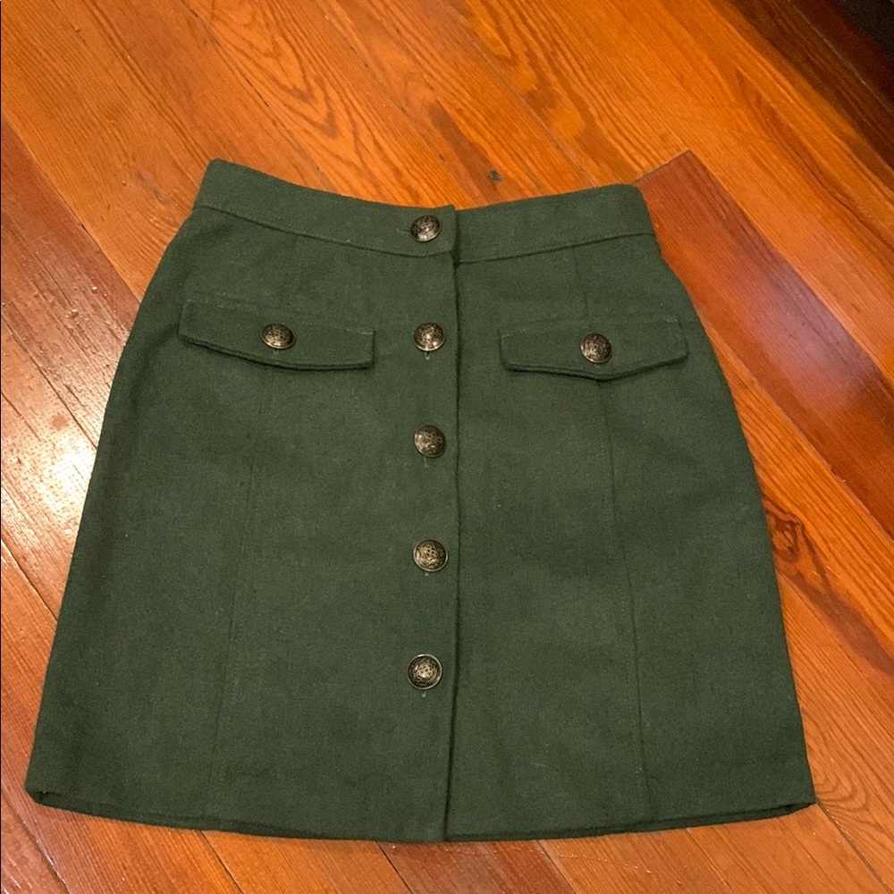 Modcloth Green A-Line Mini Skirt